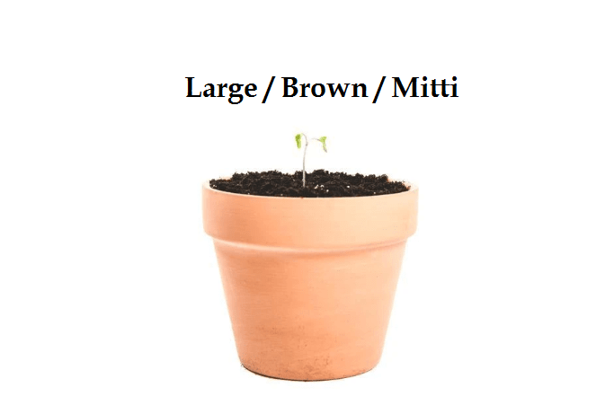 Clay Plant Pot Outdoor Foodyum Large Brown Mitti